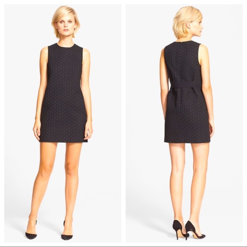 Theory Black Eyelet Shift Dress